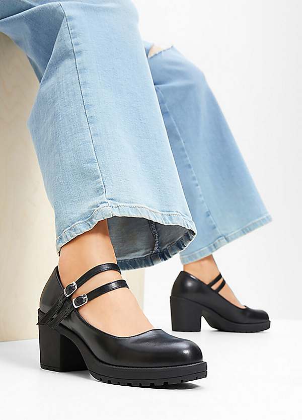 bonprix Chunky Mary Jane Platform Court Shoes