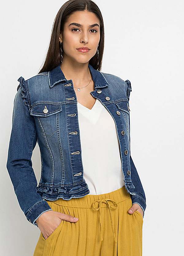 Short Sleeve Denim Jacket by bonprix