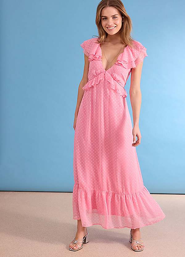 sachin and babi light blue dress BHLDN Isabel Halter Ruffle Chiffon Maxi Dress