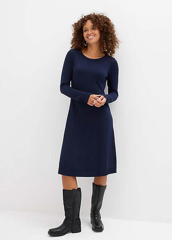 knitted flared dress Self-Portrait White Polyester Casual Dress main image 0