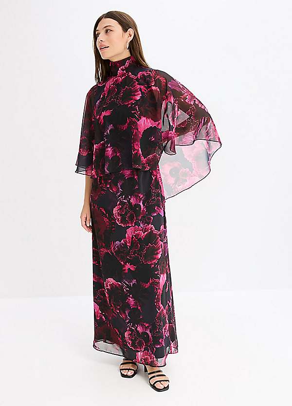 bonprix Floral Print Chiffon Maxi Dress Freemans