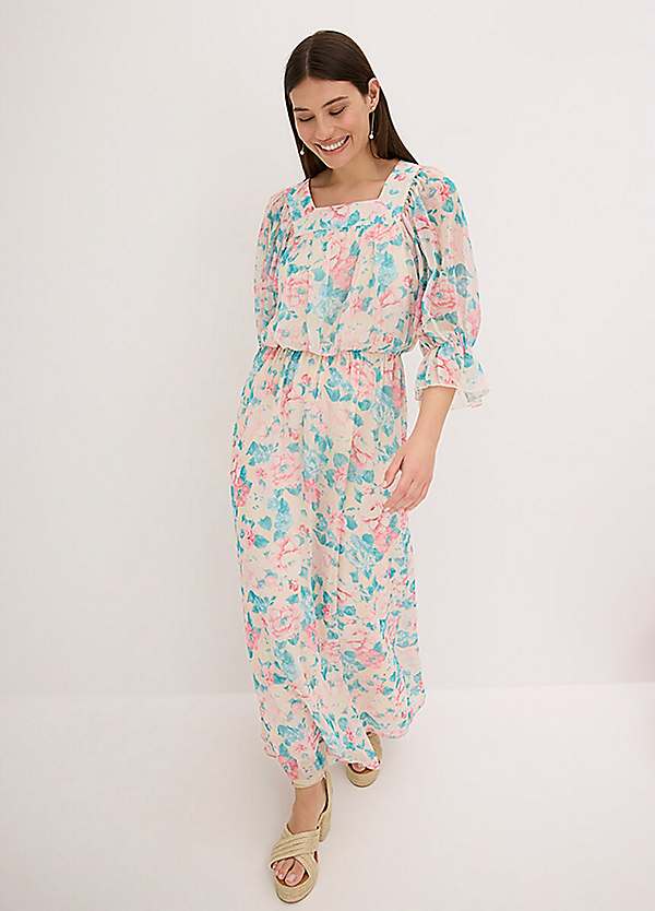 bonprix Floral Print Chiffon Maxi Dress | Freemans