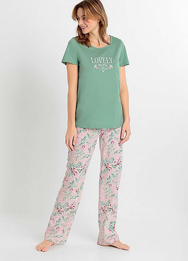 bonprix Floral Print Pyjama Set, Freemans