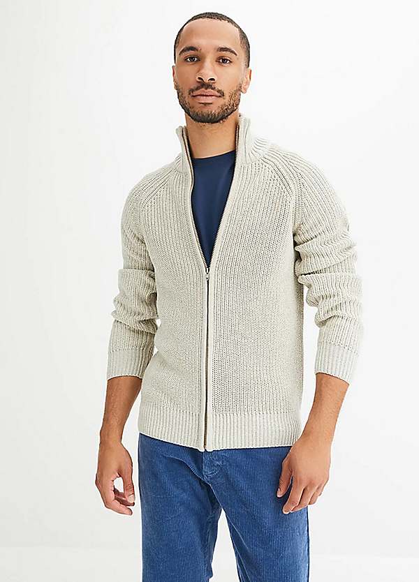 bonprix Full Zip Knitted Cardigan