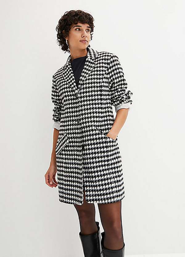 Black and white outlet houndstooth coat