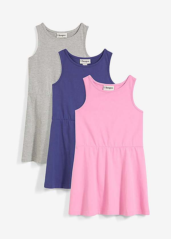bonprix Kids Pack of Sleeveless Jersey Dresses Freemans