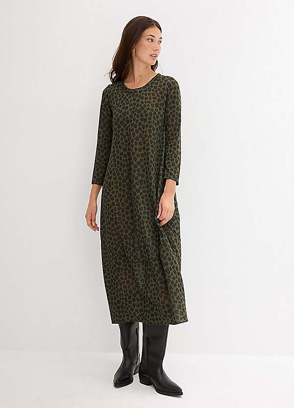 bonprix Leopard Print Jersey Midi Dress | Freemans