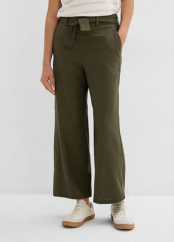 bonprix Linen Blend Wide Leg Culottes Freemans