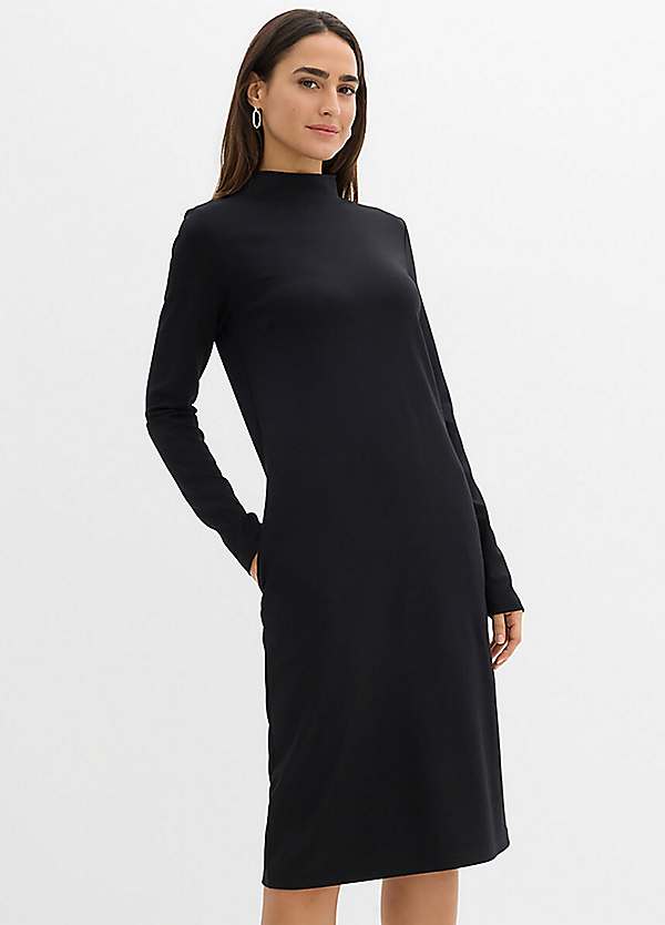 bonprix Long Sleeve Turtleneck Shift Dress | Freemans