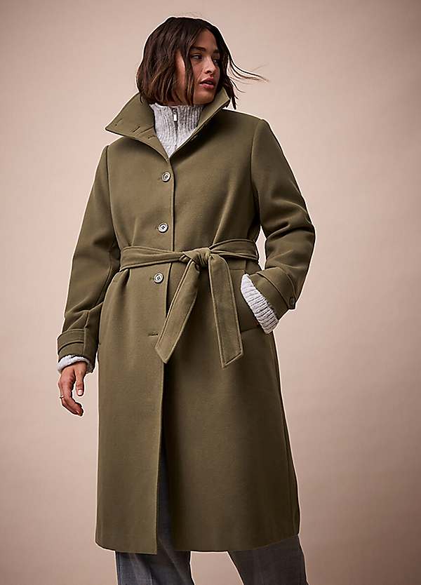 bonprix Longline Faux Wool Coat