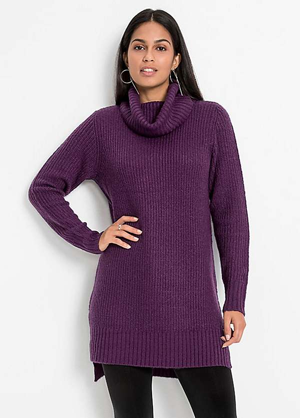 Longline polo neck jumper hotsell