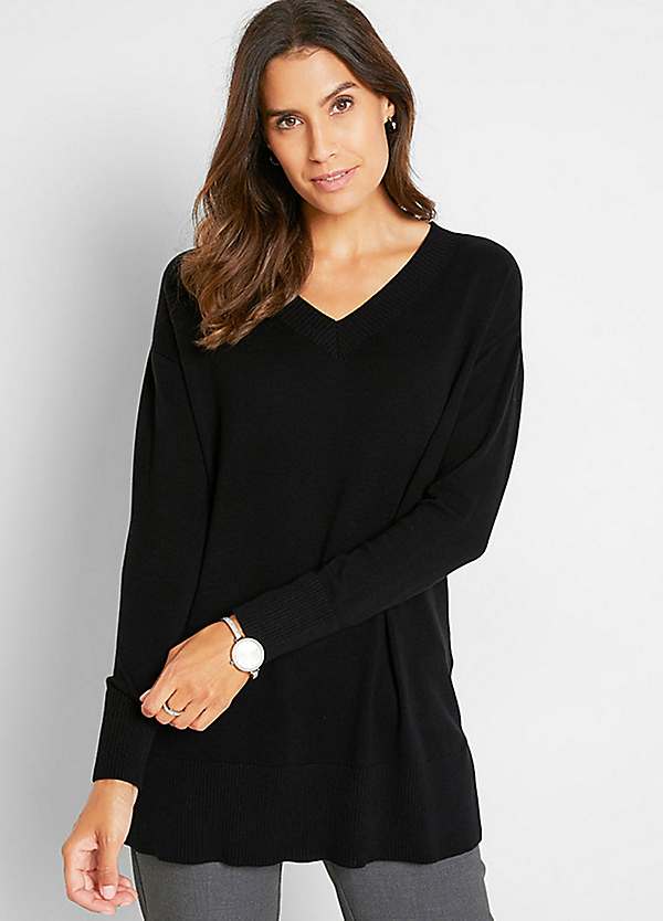 Longline fine hot sale knit jumper