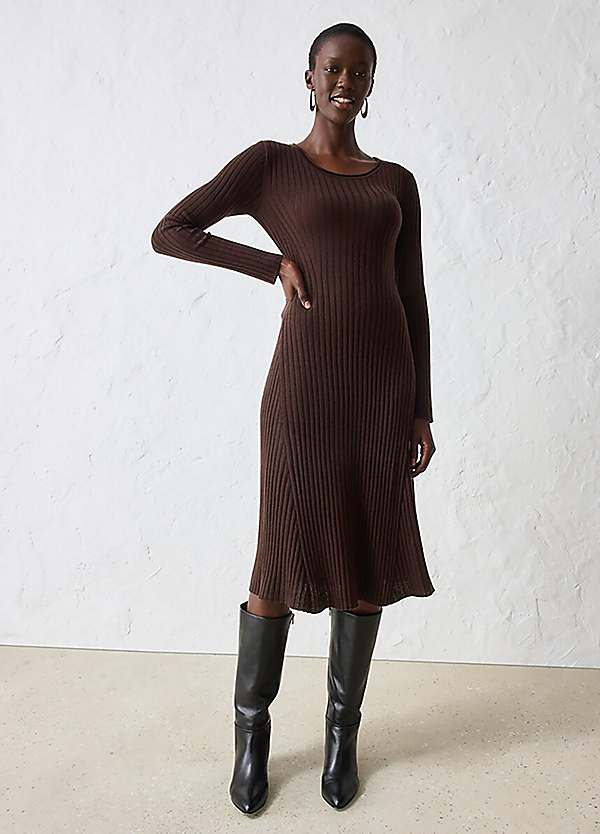 bonprix Merino Wool Knitted Midi Dress | Freemans bonprix Merino Wool Knitted Midi Dress | Freemans