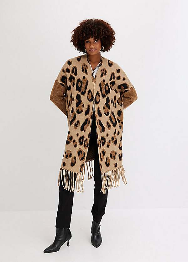 bonprix Oversize Leopard Print Cardigan | Freemans