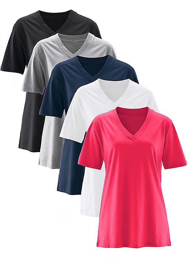 bonprix Pack of 5 Long Sleeve T-Shirts