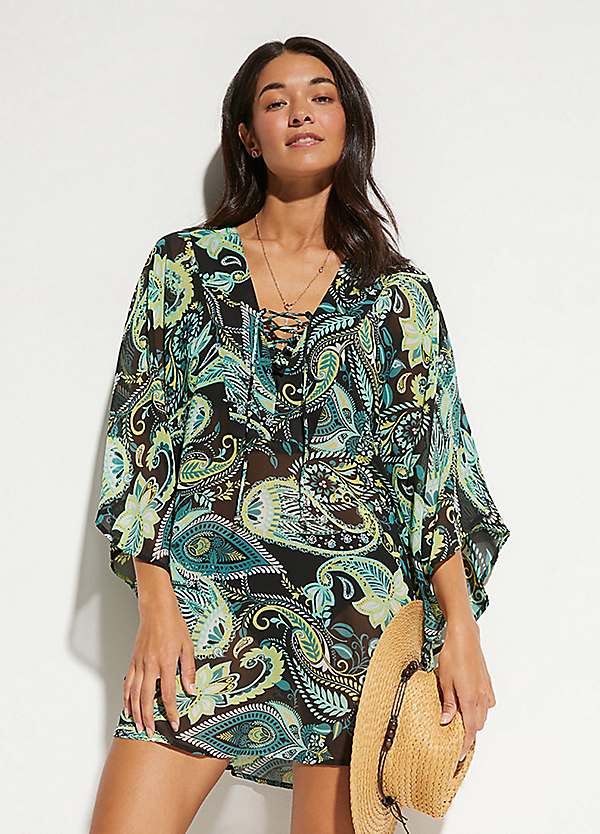 Printed Kaftan Dress by bonprix