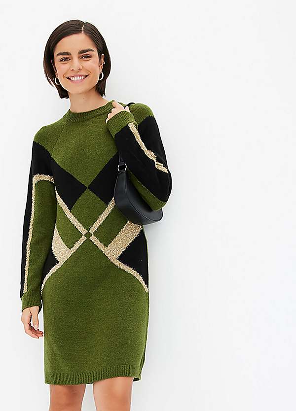 long sleeve ribbed knit dress Womens Cashmere Ribbed Knit A-Line Dress Long Sleeve V Neck Midi Dress main image 0