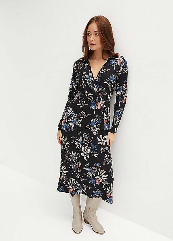 Flounced Floral Dress by bonprix