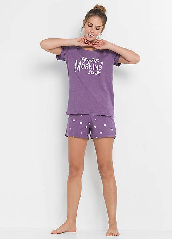 bonprix Print T-Shirt Shorts Pyjama Set Freemans