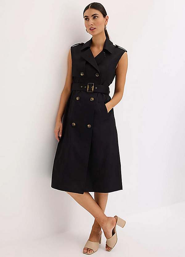 bonprix Sleeveless Trench Midi Dress | Freemans
