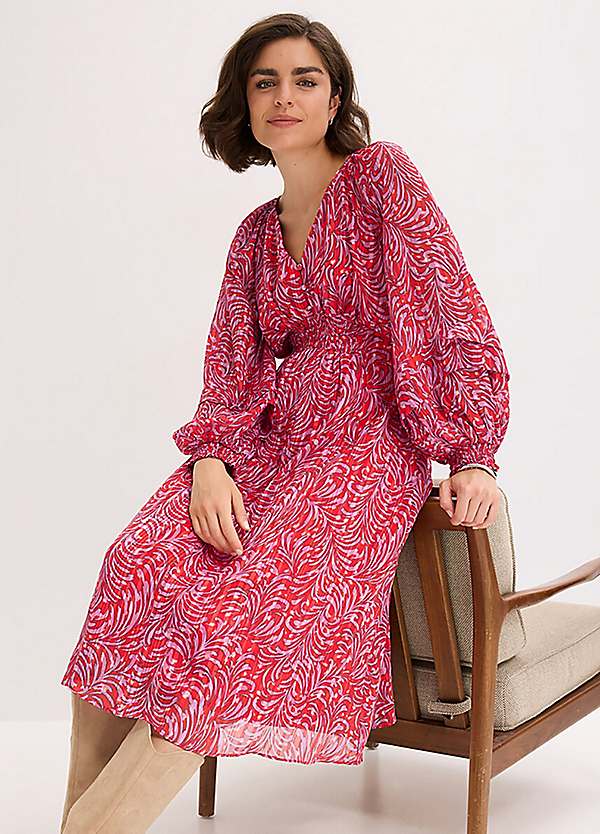 bonprix Smocked Waist Midi Dress Freemans