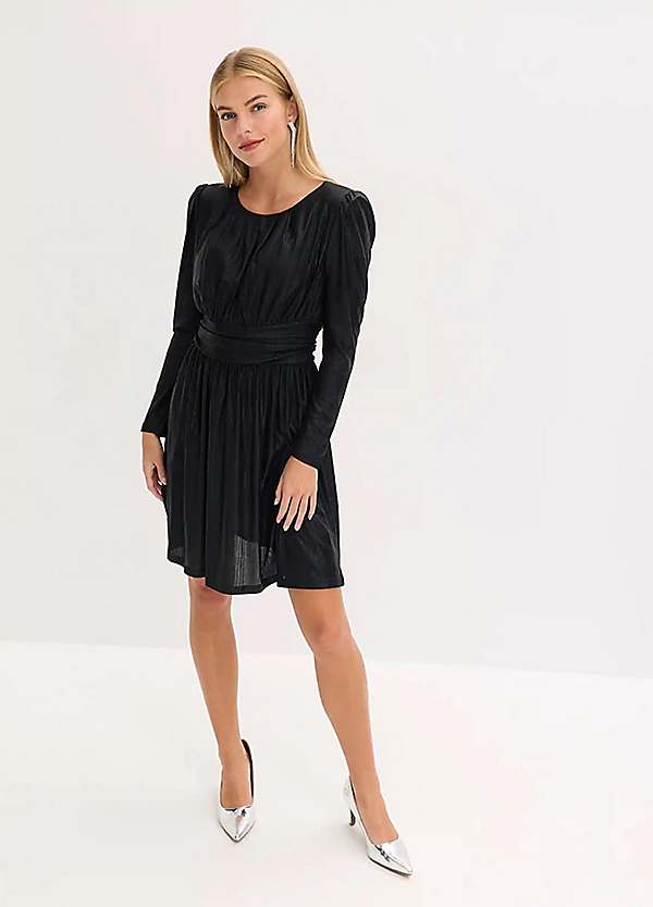 knee length dresses for ladies Cap-Sleeve Ruched Long Simple Jersey Formal Dress Black / 18