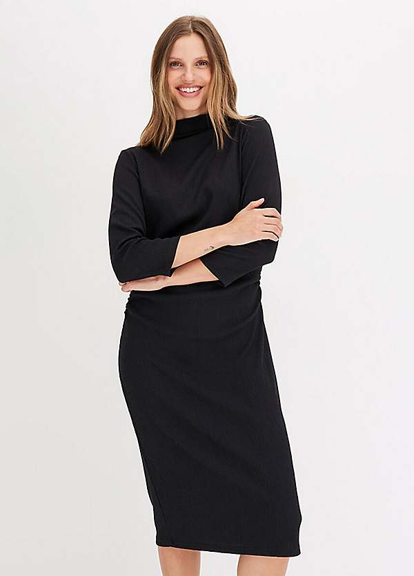 Midi dress with three quarter sleeves best sale