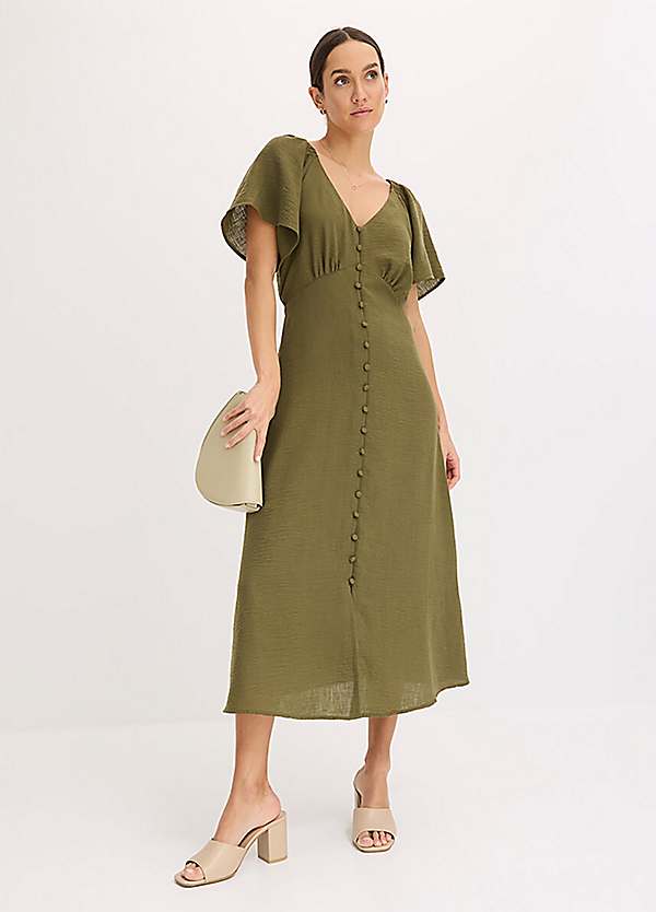 bonprix V-Neck Midi Dress Freemans