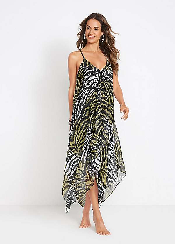 bonprix Zebra Print Beach Maxi Dress Freemans