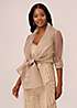 Adrianna Papell Women's Organza Wrap Jacket Beige Size Large