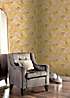 Arthouse Japanese Oriental Garden Wallpaper - Trees, Blossoms, Swallows & Birds Floral Design