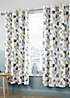 Catherine Lansfield Retro Circles Ochre Pair of Eyelet Curtains | Freemans