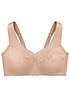 Full Figure Plus Size No-Bounce Camisole Sports Bra Wirefree #1066 Black/Pink At