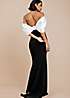 Goddiva Off Shoulder Back Satin Bow Scuba Mini Dress - White main image 0