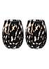 Hestia Dark Brown Tortoise Shell Tumbler Glass Set of 2 | Freemans