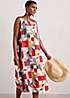 Seasalt Cornwall Multi Cresting Waves Sleeveless Linen Dress | Freemans