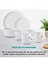 Hudson Valley 12-Piece Porcelain Dinnerware Set - Service For 4, Plate & Bowl Set, White With Green Floral And Fauna Traditional main image 1