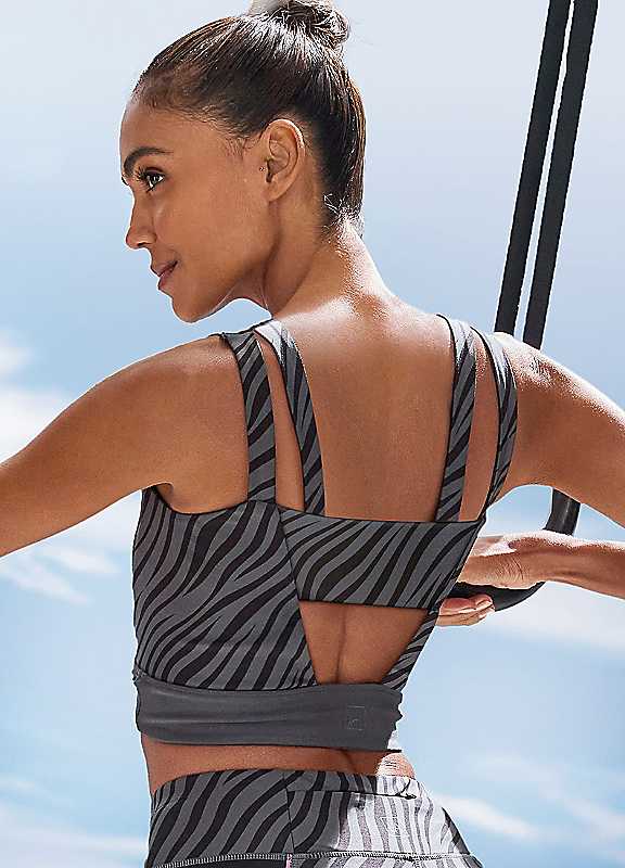 Active By Lascana Women's Black Crop Top Large