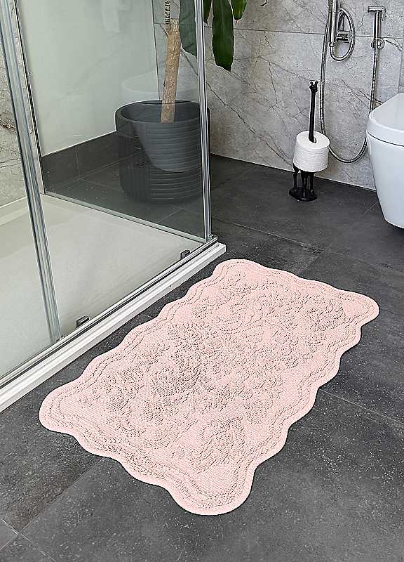 Allure Bath Fashions - Gracie Floral Jacquard Bath Mat - 80cm - Pink - Image 4