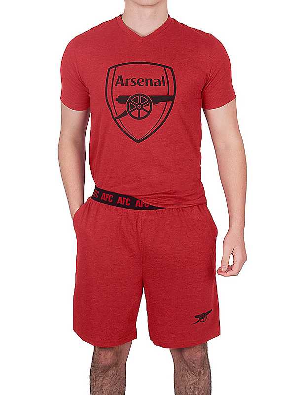 Arsenal Fc Official Football Mens Loungewear Short Pyjamas Red Marl Small - Image 3