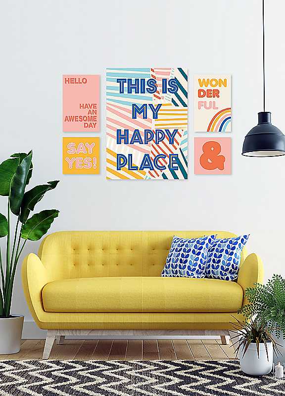Arthouse 5-In-1 Slogan Canvas Set - Image 3