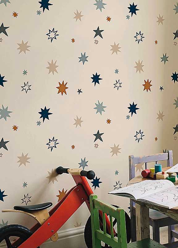 B&Q -  Supernova Blue & Blush Pink Wallpaper - Image 4