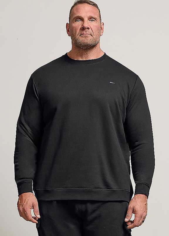 Badrhino Black Cotton Blend Crew Neck Sweatshirt - Image 3
