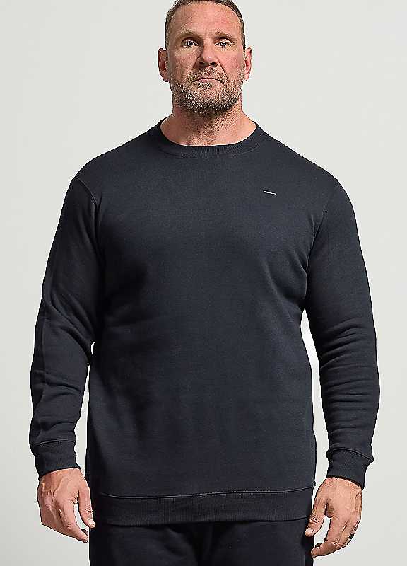 BadRhino Big & Tall Blue Crew Neck Sweatshirt - Men's - Plus Size Curve - Image 4