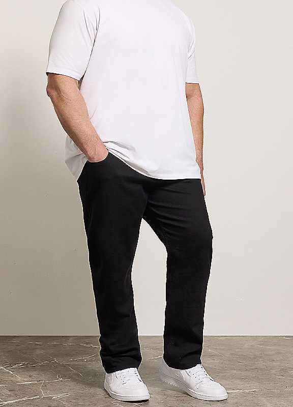 Badrhino Men's Black Elasticated Waist Stretch Jeans In | Size: 40R - Image 2