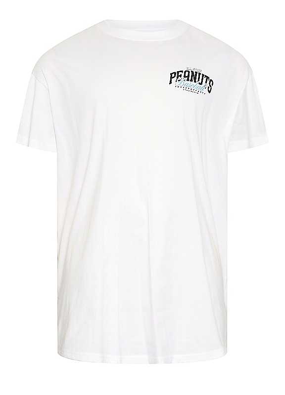 Badrhino White Extra Long Peanuts T-Shirt