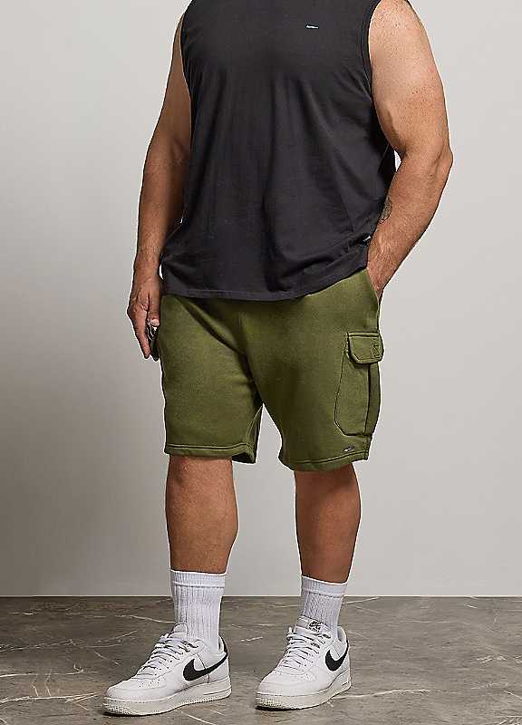 Badrhino Green Jersey Cargo Shorts