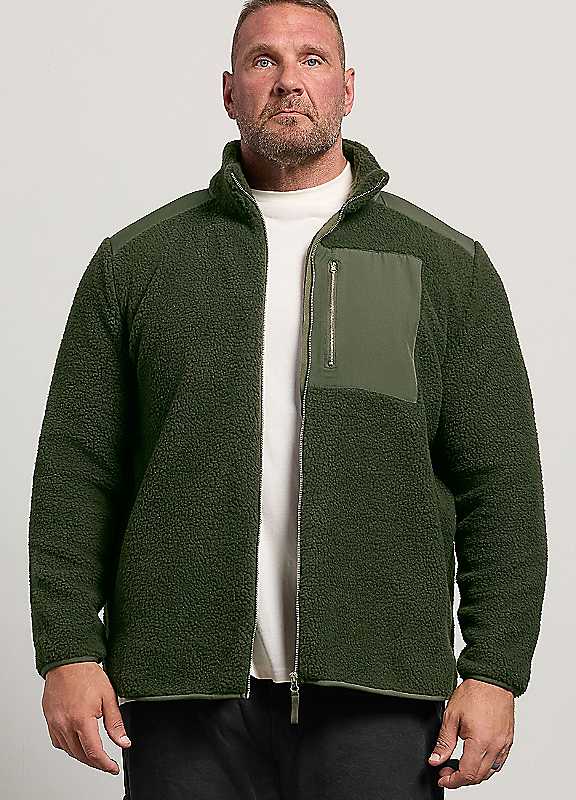 Badrhino Green Khaki Sherpa Jacket