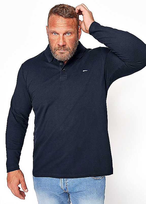 BadRhino Big & Tall Long Sleeve Core Polo Shirt - Men's - Plus Size Curve - Image 2