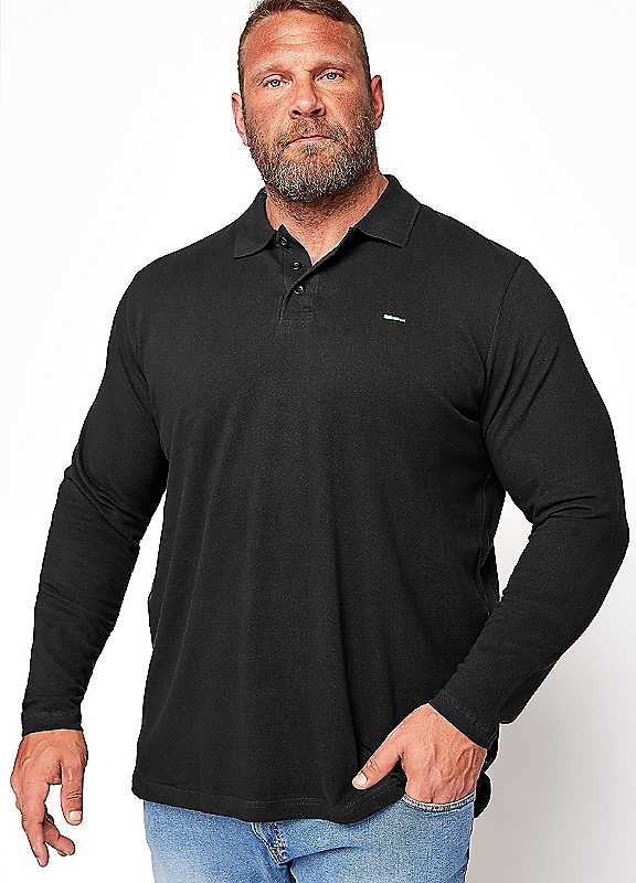 Badrhino Black Long Sleeve Core Polo Shirt - Image 2